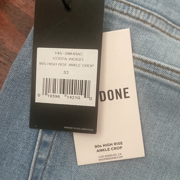 NWT Re/Done 90's High Rise Ankle Crop Jeans - Picture 4 of 6